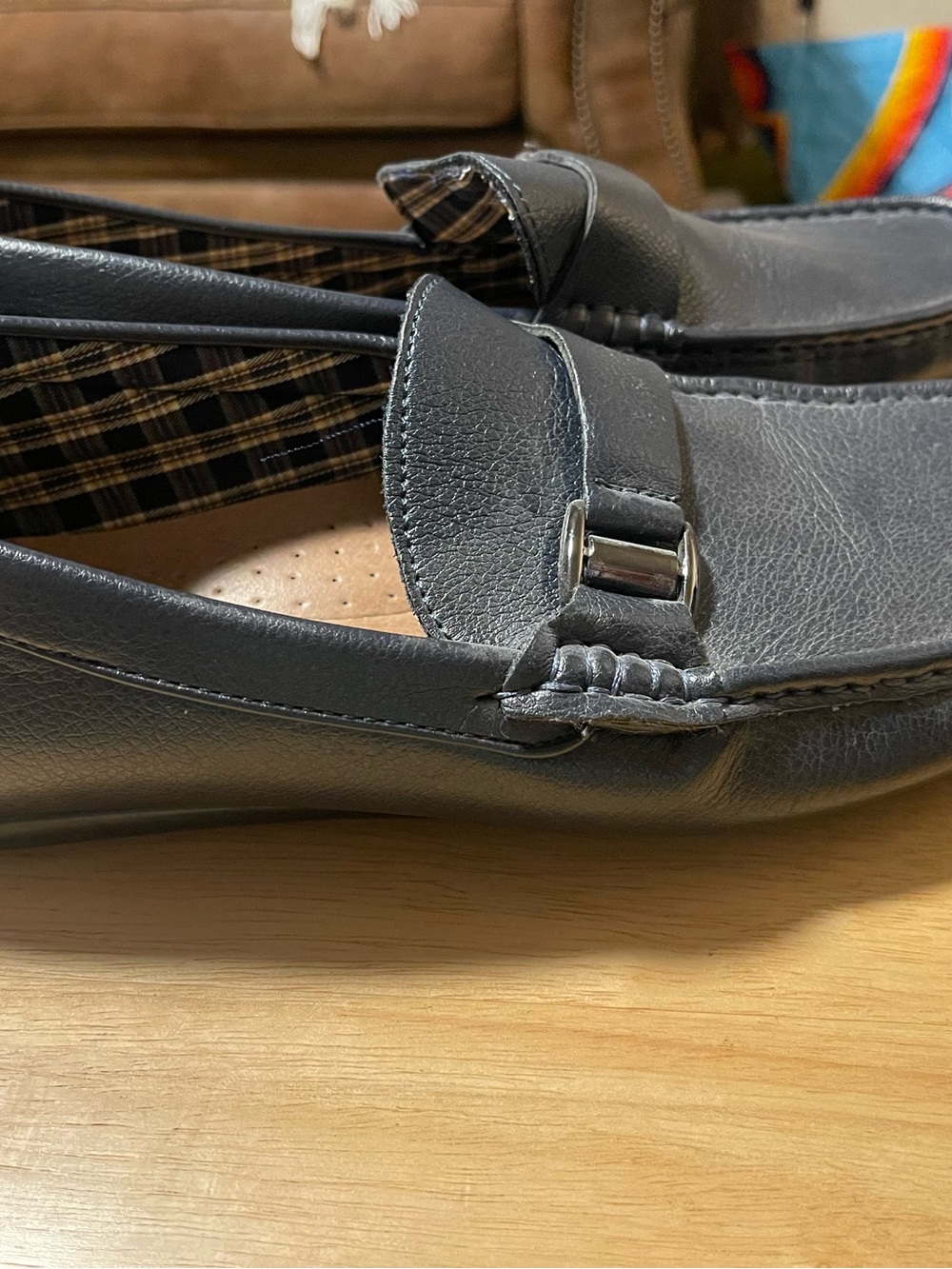 Andrew Fezza Navy Leather Driving Mocs Casual Loafers SZ 10.5